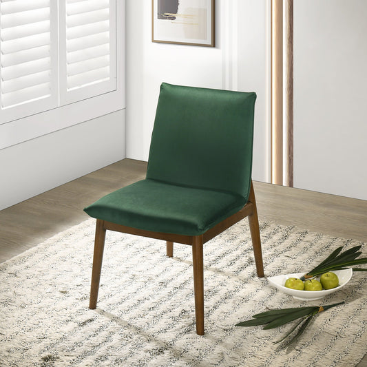 Silla de comedor Monza de terciopelo verde oscuro (juego de 2)