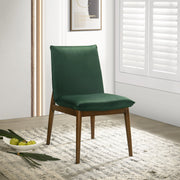 Silla de comedor Monza de terciopelo verde oscuro (juego de 2)