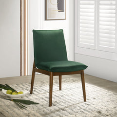Silla de comedor Monza de terciopelo verde oscuro (juego de 2)