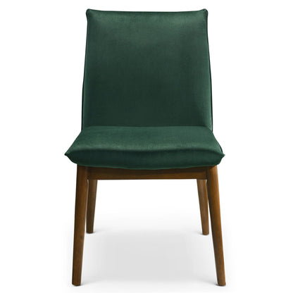 Silla de comedor Monza de terciopelo verde oscuro (juego de 2)