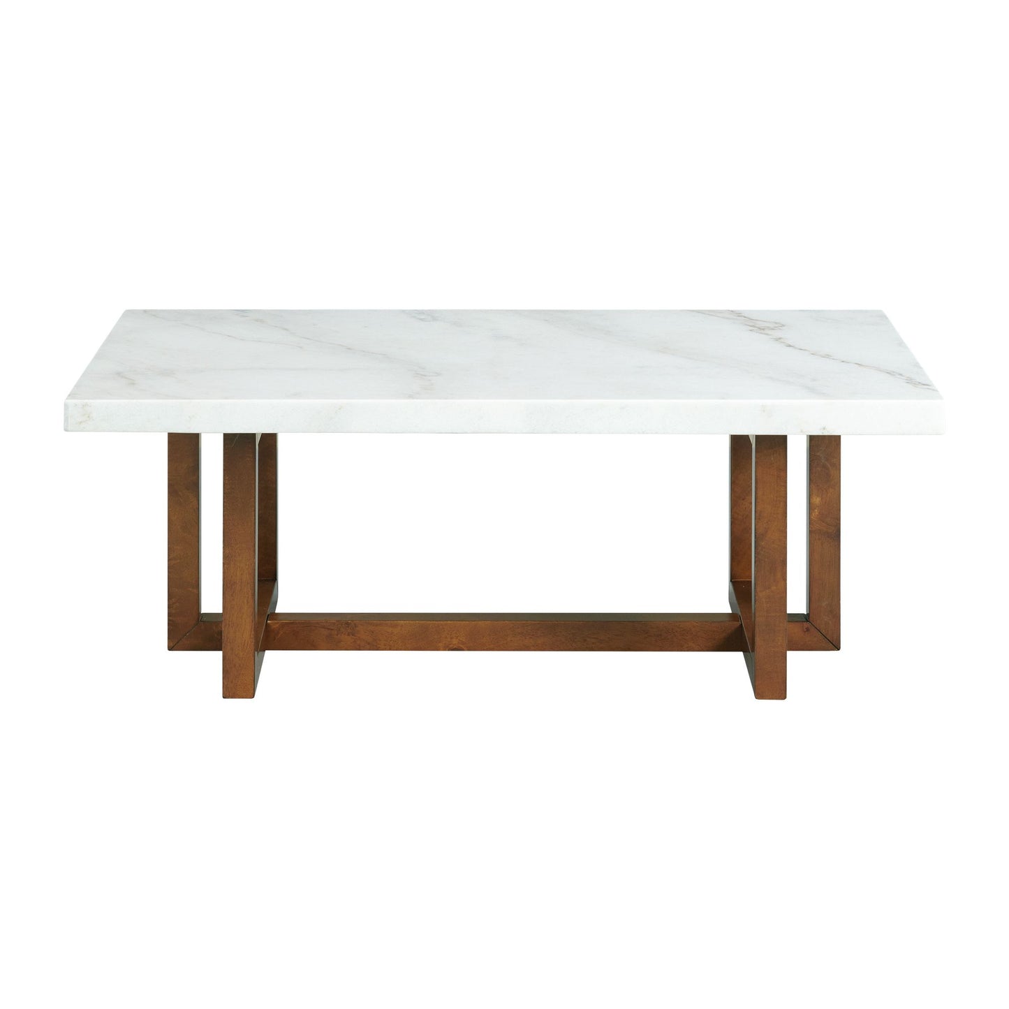 Morris Coffee Table in Espresso W/White Marble Top (3A Packing)