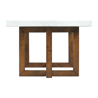 Morris Coffee Table in Espresso W/White Marble Top (3A Packing)