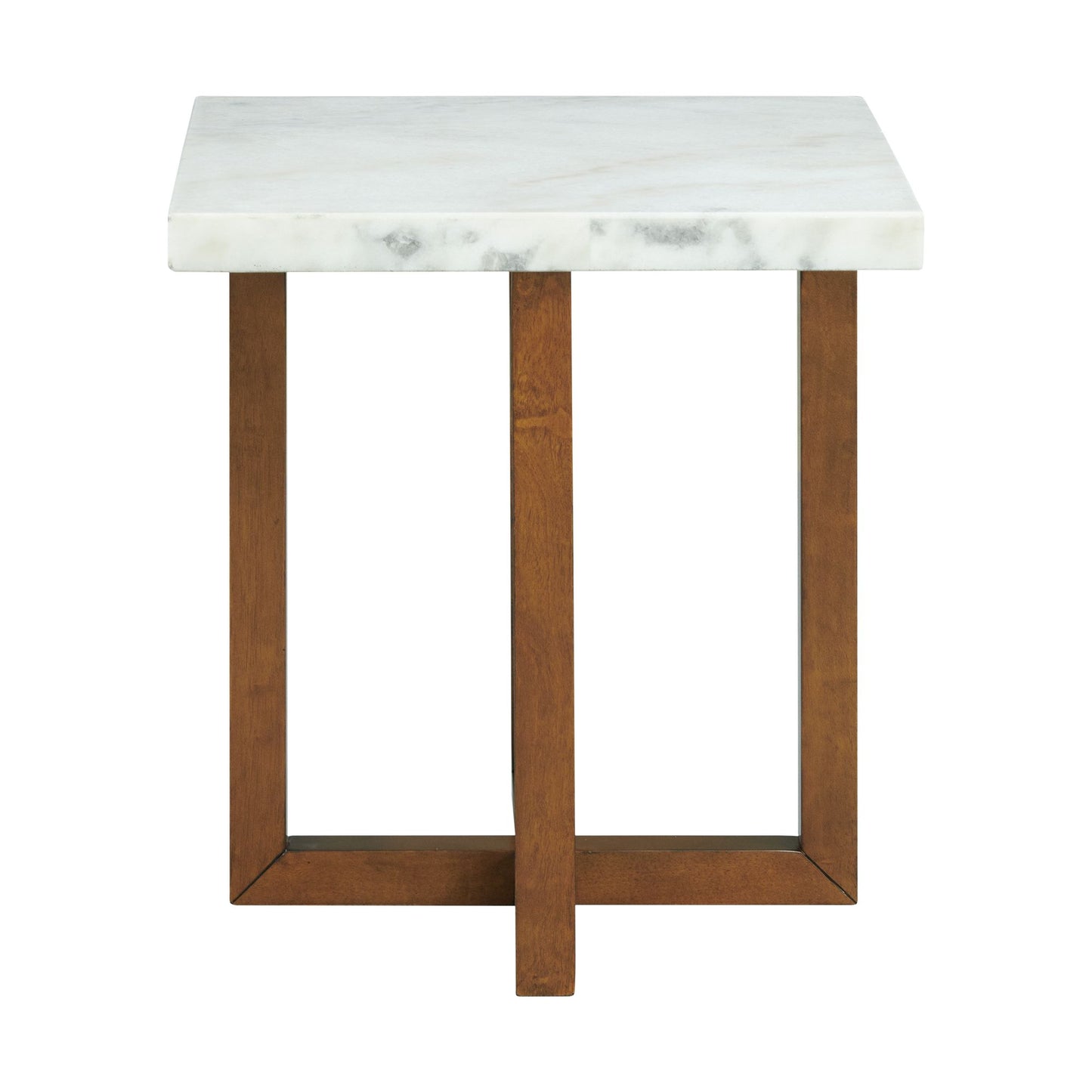 Morris End Table in Espresso W/White Marble Top (3A Packing)