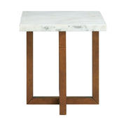Morris End Table in Espresso W/White Marble Top (3A Packing)