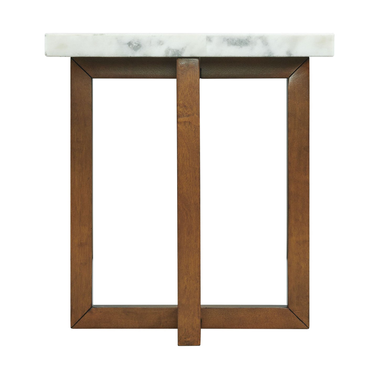 Morris End Table in Espresso W/White Marble Top (3A Packing)