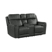 Mustang 2PC Living Room Set in Aline Anthracite-Sofa & Loveseat