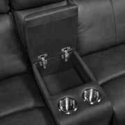 Mustang 2PC Living Room Set in Aline Anthracite-Sofa & Loveseat