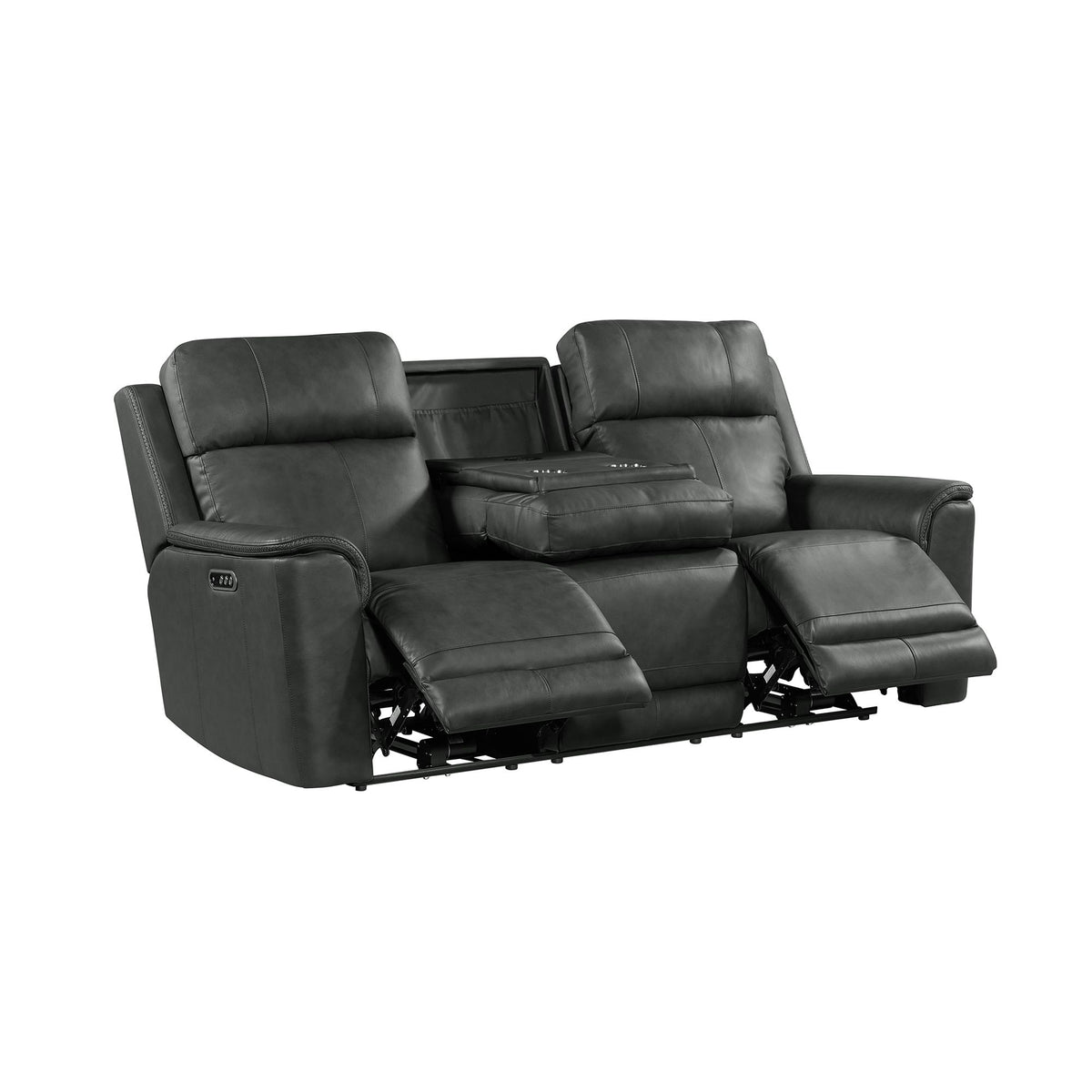 Mustang 2PC Living Room Set in Aline Anthracite-Sofa & Loveseat