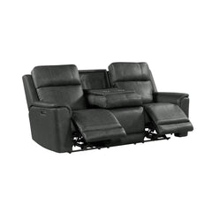 Mustang 2PC Living Room Set in Aline Anthracite-Sofa & Loveseat