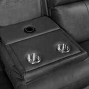 Mustang 2PC Living Room Set in Aline Anthracite-Sofa & Loveseat
