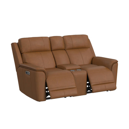 Mustang P3 Loveseat with Console in Aline Butternut