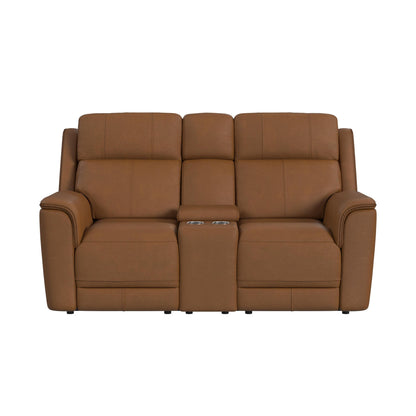 Mustang P3 Loveseat with Console in Aline Butternut