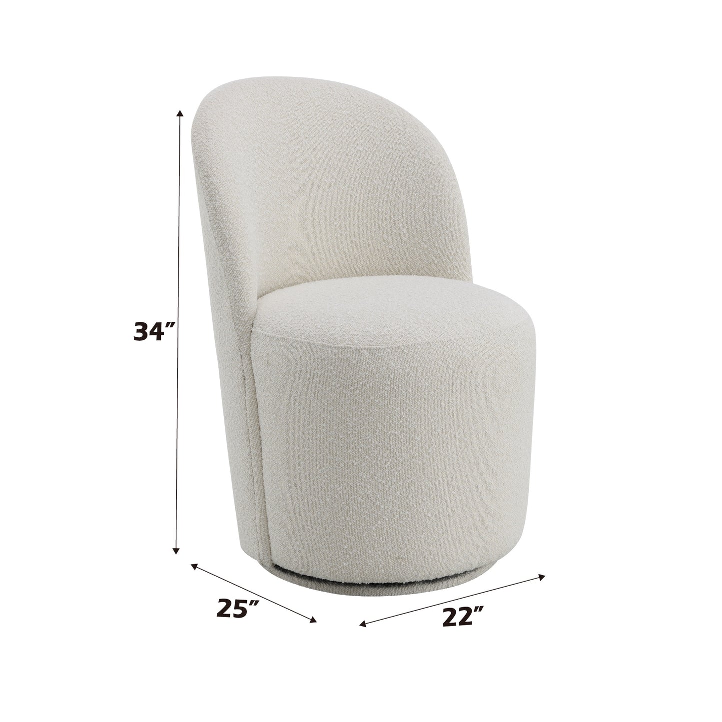 Hollis Boucle Upholstered Side Chair w/Swivel (Set-2)