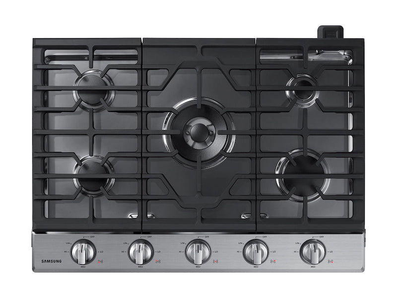 30" Smart Gas Cooktop with Illuminated Knobs in Stainless Steel