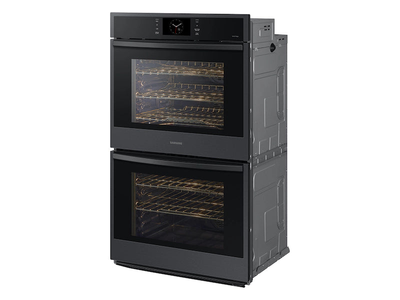 30" Double Wall Oven with Steam Cook in Matte Black Steel