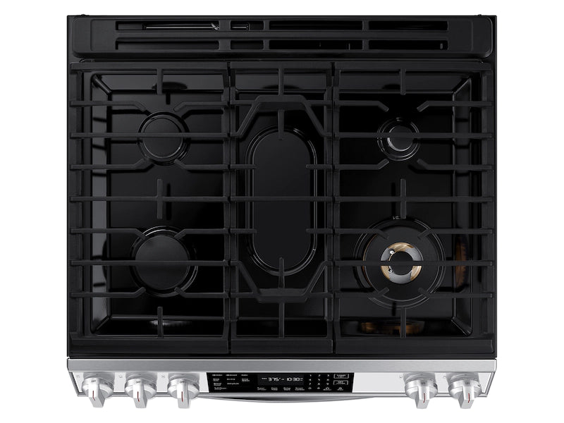 Bespoke 6.0 cu. ft. Smart Front Control Slide-In Gas Range with Air Fry & Wi-Fi in White Glass