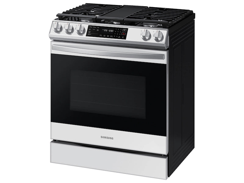 Bespoke 6.0 cu. ft. Smart Slide-in Gas Range with Air Fry & Convection in White Glass