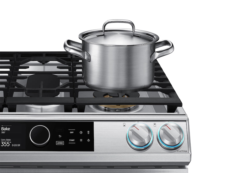 6.3 cu. ft. Flex Duo™ Front Control Slide-in Dual Fuel Range with Smart Dial, Air Fry, and Wi-Fi in Stainless Steel