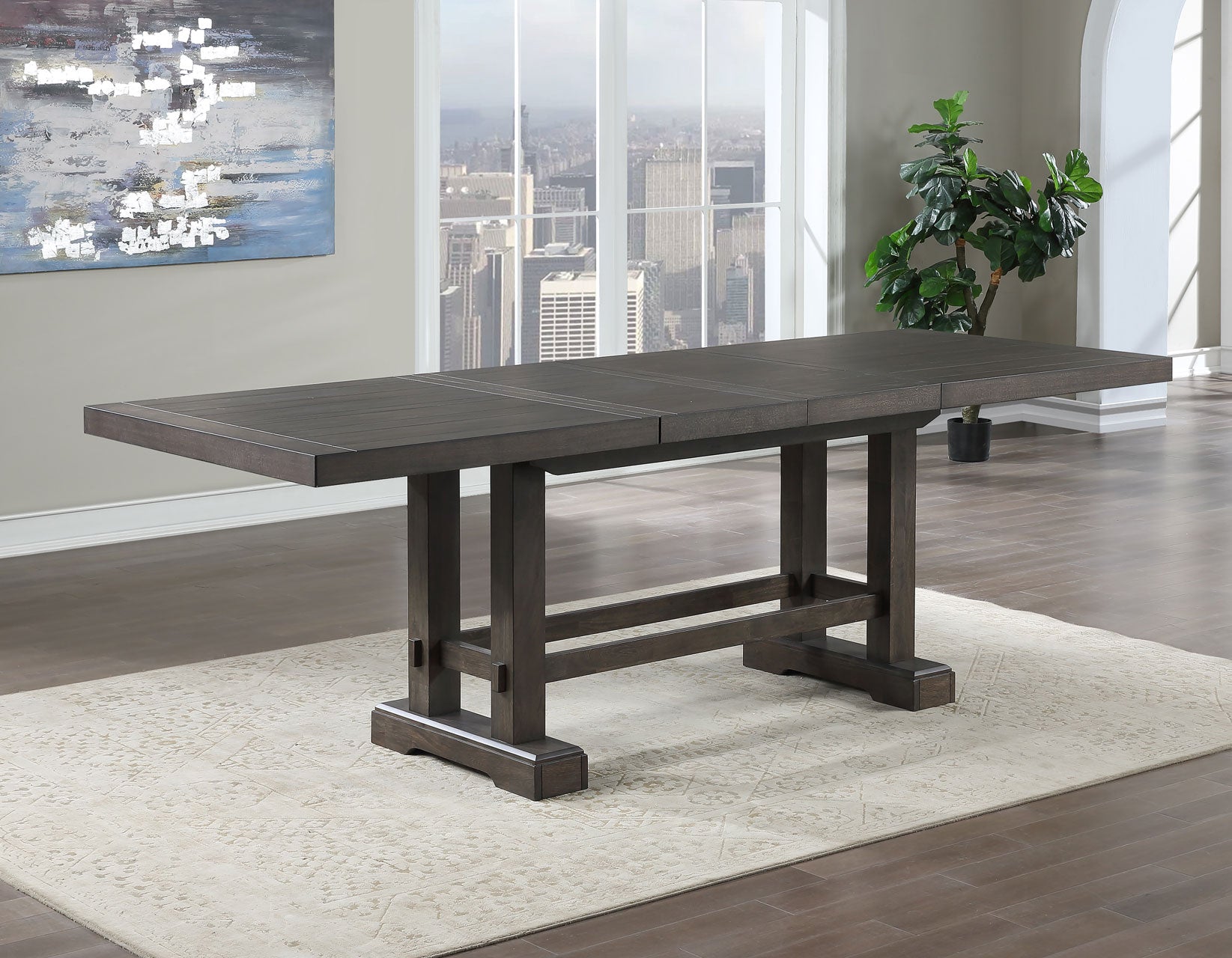 Mesa de mostrador Napa de 108 pulgadas con 2 hojas de 18 pulgadas 