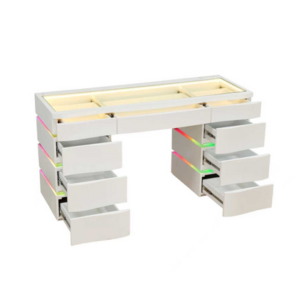SlayStation® Nebula Vanity Table with RGB Light + Vanity Mirror Bundle