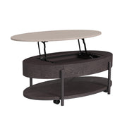 Nica Lift Top Coffee Table in White and Brown