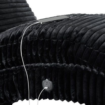 Nori Chaise with Heat Massage, USBC, LED in Masis Black
