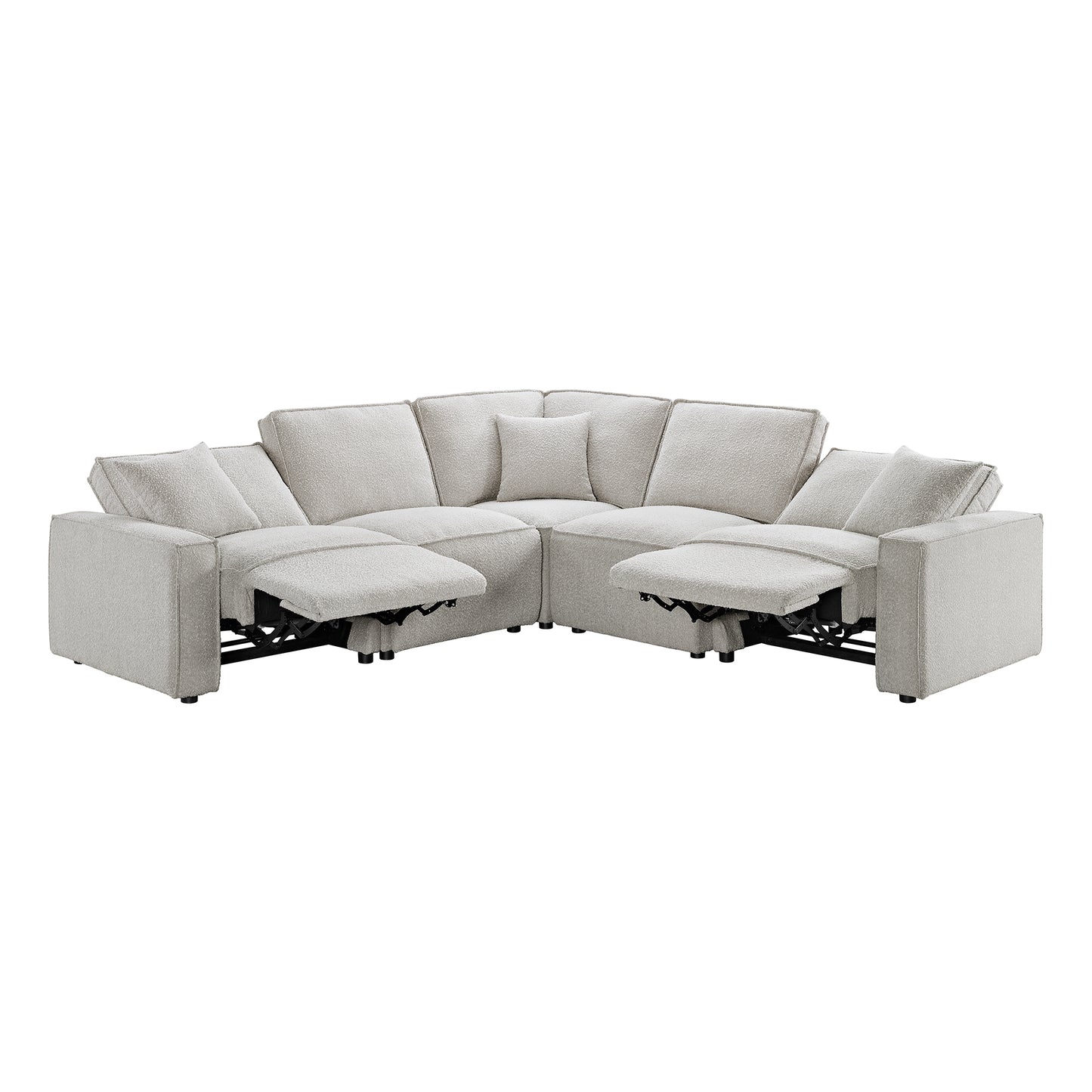 Normandy 5PC Power Motion Sectional Set in Culp Bloke Cotton