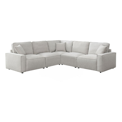 Normandy 5PC Power Motion Sectional Set in Culp Bloke Cotton