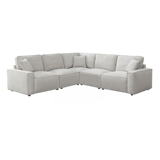 Normandy 5PC Motion Sectional Set in Culp Bloke Cotton
