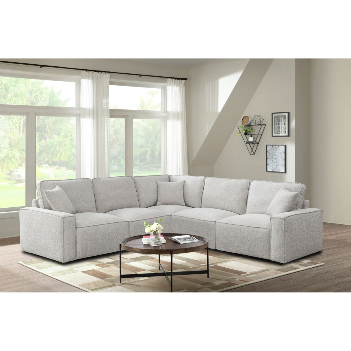 Normandy 5Pc Power Motion Sectional Set In Culp Bloke Cotton