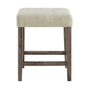 Oak Lawn Grey Bar Table Single Pack (Table + 3 Tan Fabric Stools)