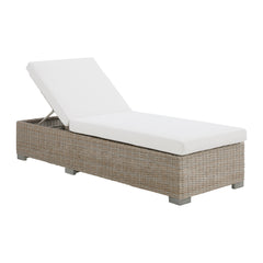 Ollie Chaise Lounge - Tan and Olefin White Cream