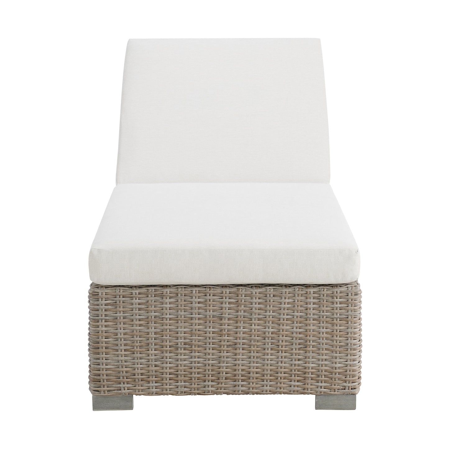 Ollie Chaise Lounge - Tan and Olefin White Cream
