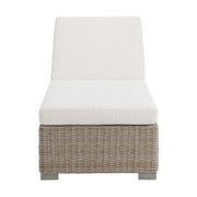 Ollie Chaise Lounge - Tan and Olefin White Cream