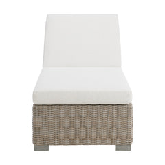 Ollie Chaise Lounge - Tan and Olefin White Cream