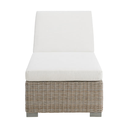 Ollie Chaise Lounge - Tan and Olefin White Cream