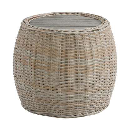 Ollie Cuddler Chair and End Table - Tan and Olefin White Cream