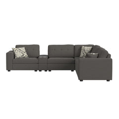 Options One 7PC Living Room Set in Palmer Plus Ash