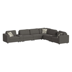 Options One 9PC Living Room Set in Palmer Plus Ash
