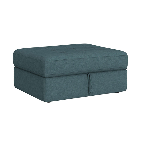 Options One Storage Ottoman in Palmer Plus Teal