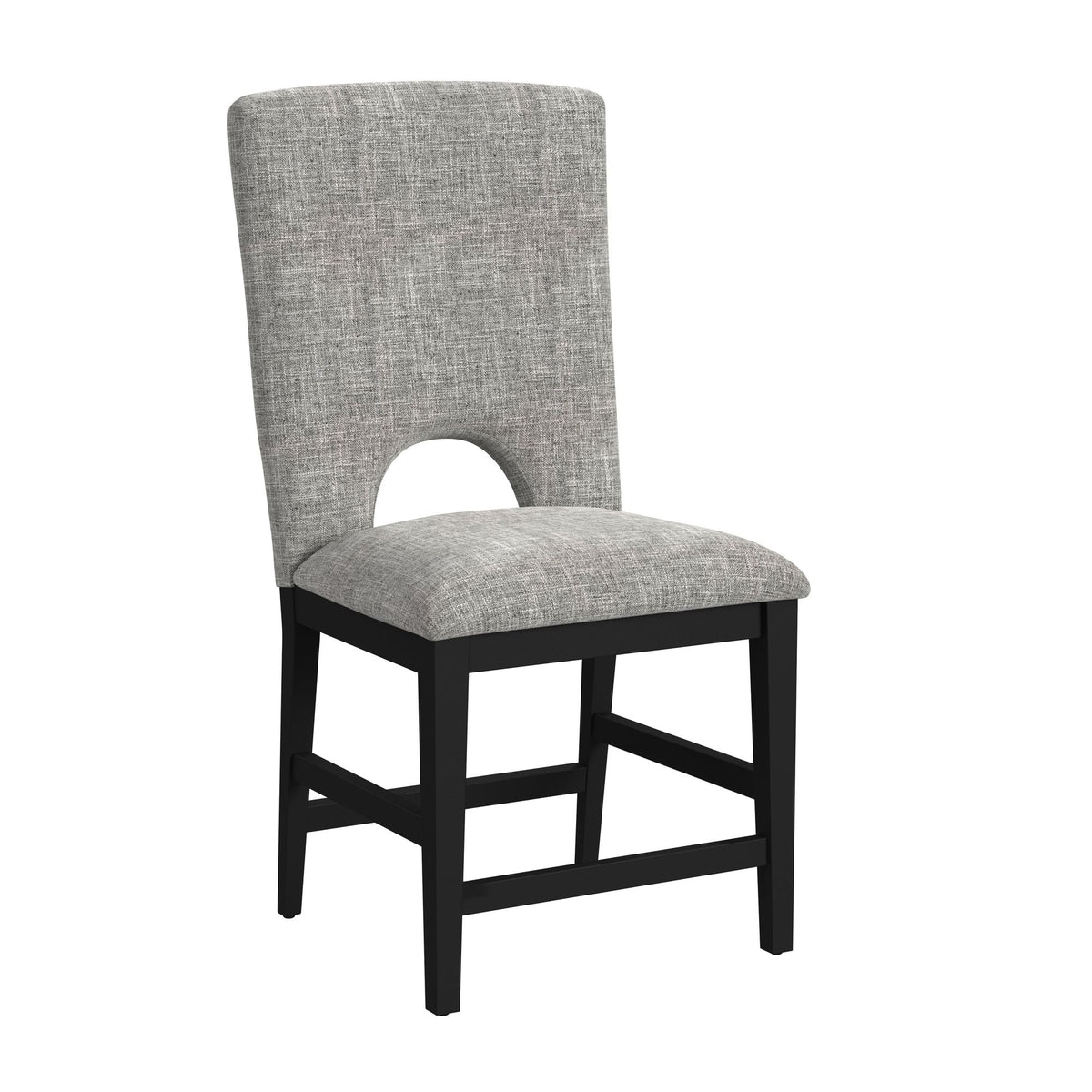 Oregon Counter Side Chair With Grey Fabric In Black (2 Per Carton)