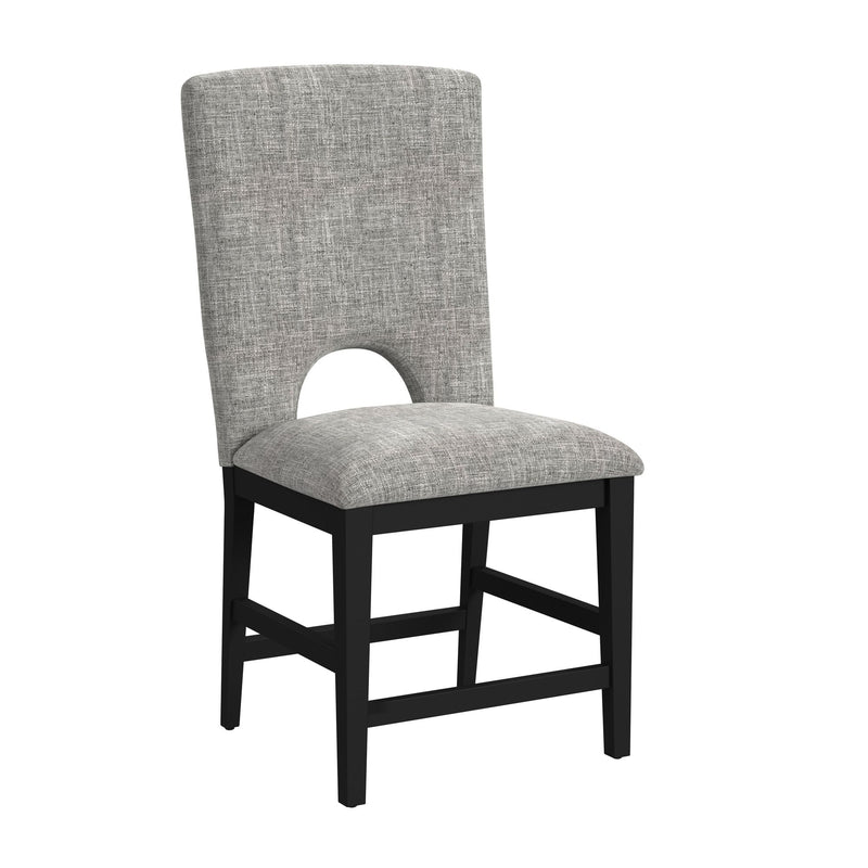 Oregon Counter Side Chair With Grey Fabric In Black (2 Per Carton)