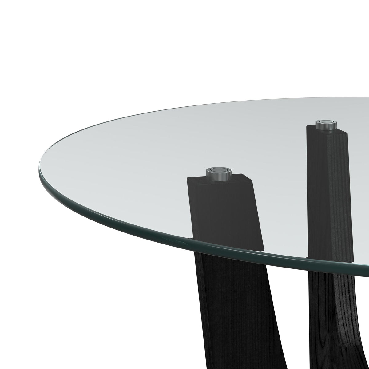 Oregon 5PC Counter Height Dining Set in Black-Round Counter Table with Glass Top and Four Chairs