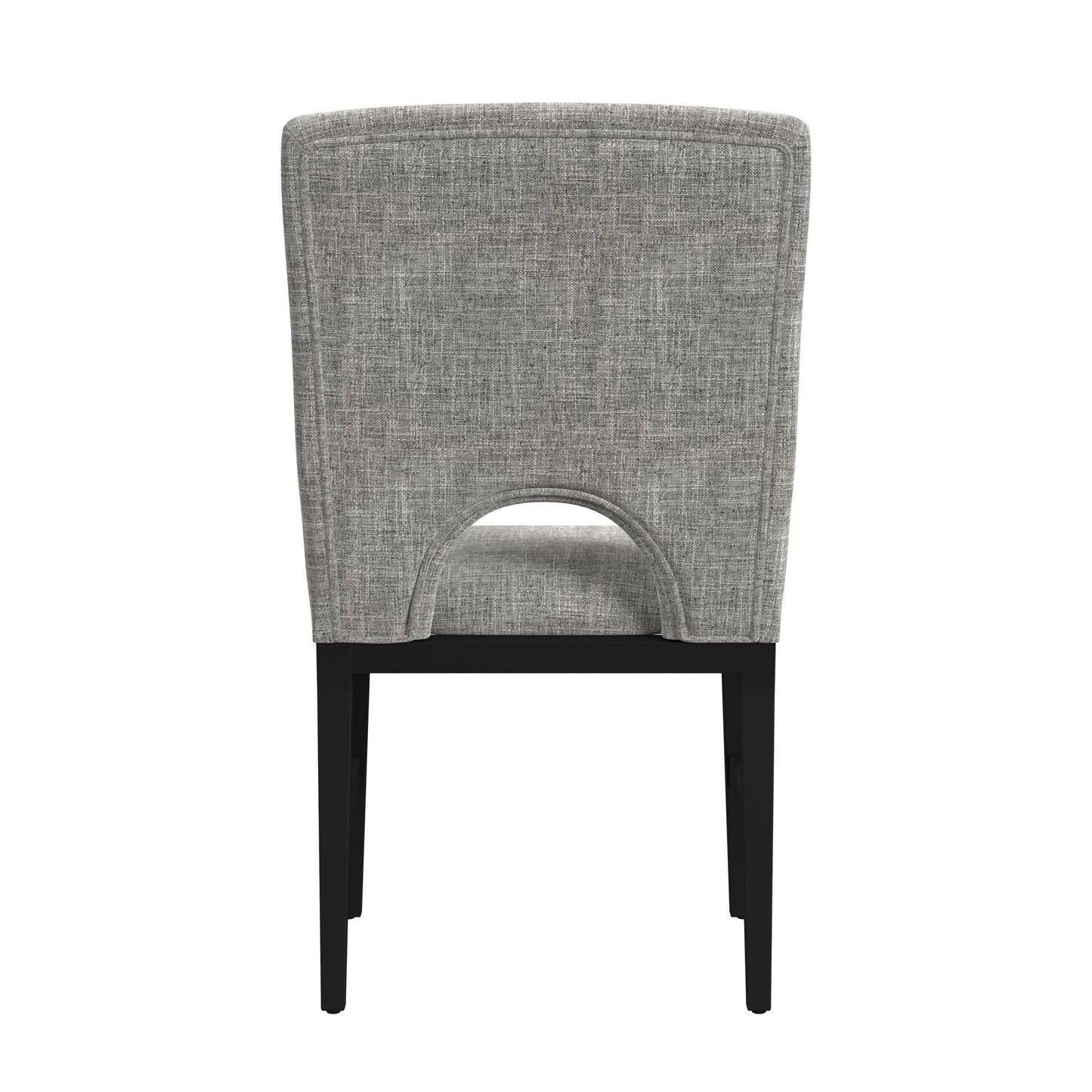 Oregon Dining Side Chair with Grey Fabric in Black (2 Per Carton)