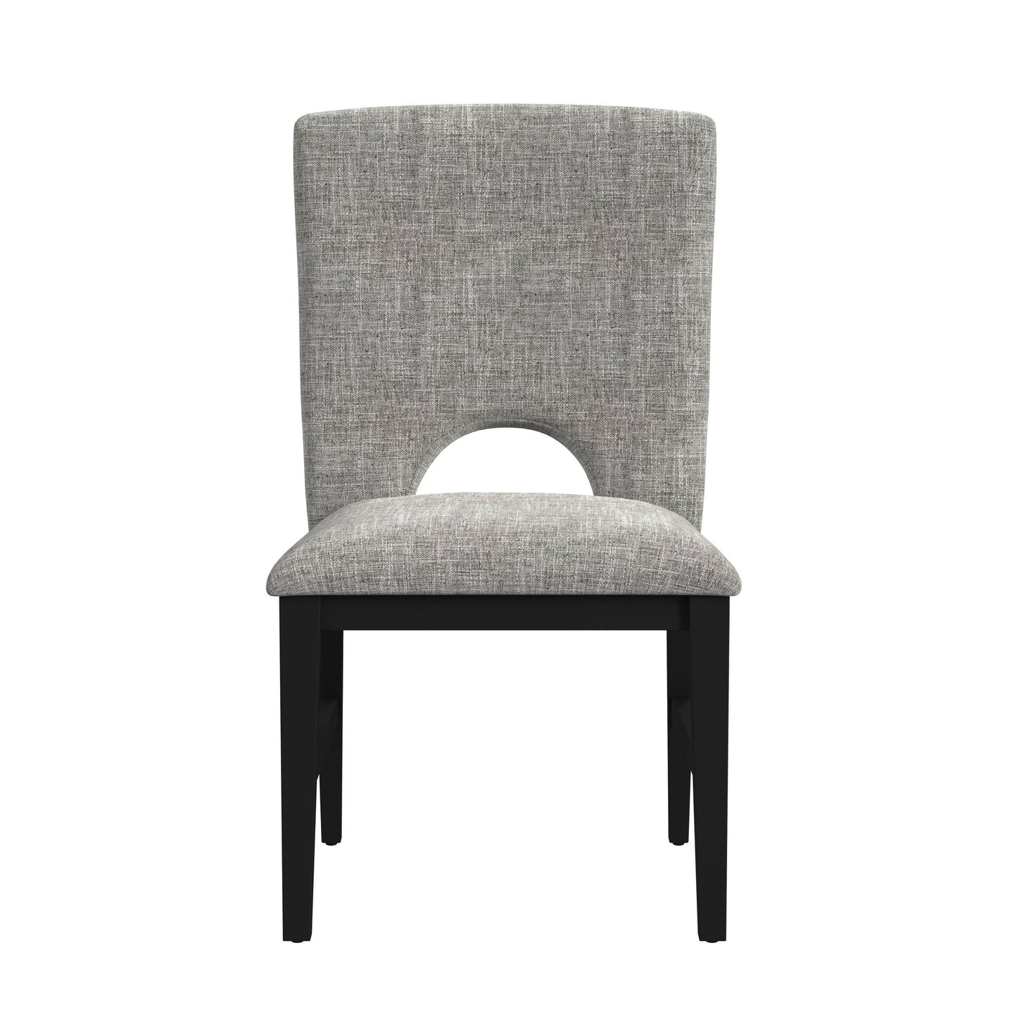 Oregon Dining Side Chair with Grey Fabric in Black (2 Per Carton)