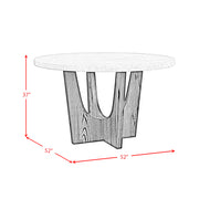 Oregon 5PC Counter Height Dining Set in Black-Round Counter Table with Grey Faux Marble Top and Four Chairs