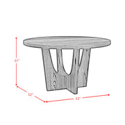 Oregon Round Dining Table with Black Wood Top in Black