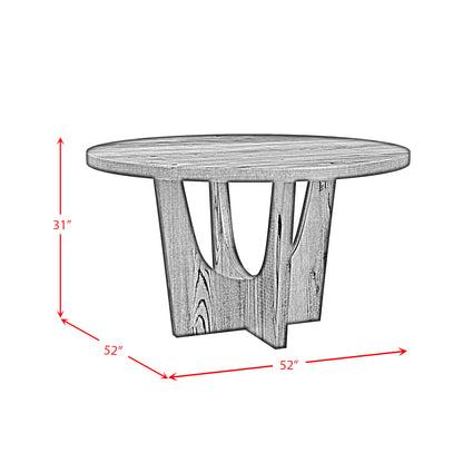 Oregon Round Dining Table with Black Wood Top in Black