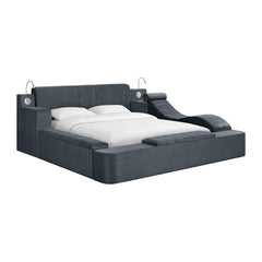 Ottawa King UPH Transformer Bed with Electronic Features in Grey Linen