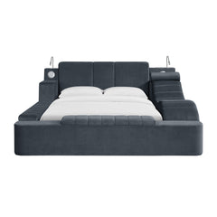 Ottawa Interchangeable Side Storage Bench in Grey Linen